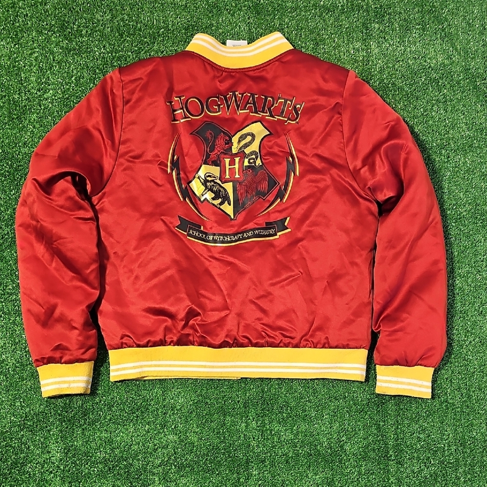 Red Hogwarts Bomber Youth Jacket With Side Pockets
